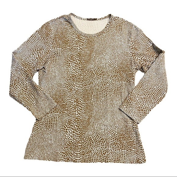 J. McLaughlin Top Catalina Cloth Animal Print Blue Brown Size Small - Picture 10 of 10